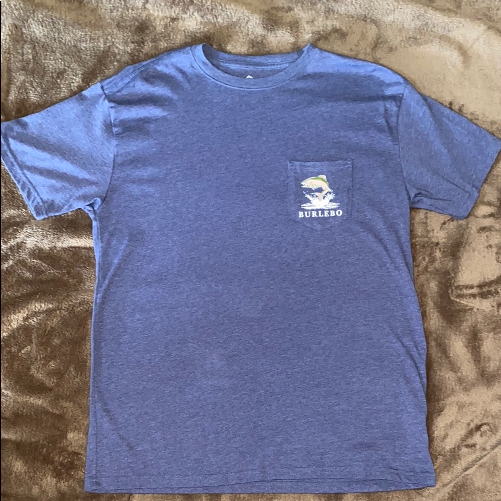 BURLEBO Men’s Navy Blue Fish USA T-Shirt